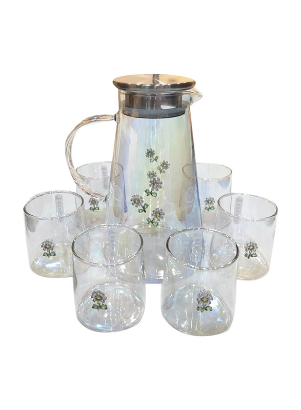 

Generic 7-Piece Set Glass Jug & High Quality Glasses, 242, Clear