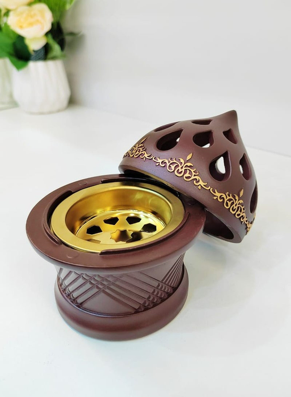 Bakhoor Oud Charcoal Incense Bakhoor Burner, Brown