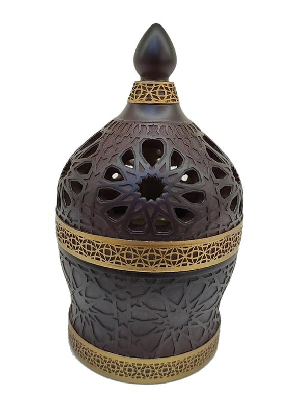 Damanhoor Frankincense Charcoal Resin Incense Burner, Brown