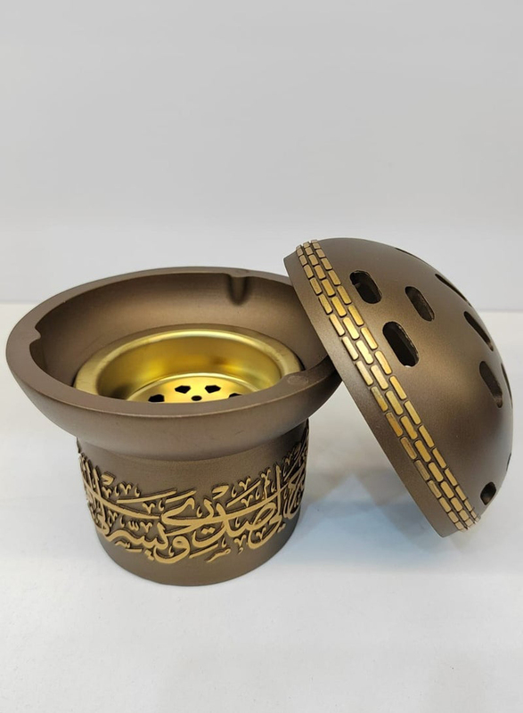 Calligraphy Style Closed Incense Burner, Brown