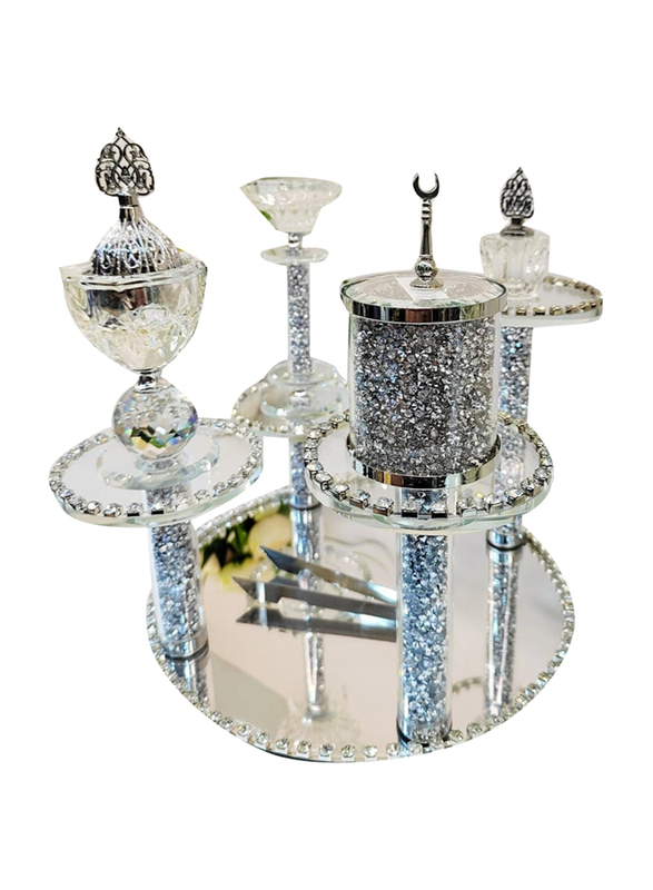 

Generic Incense Bakhoor Burner Set, 5 Pieces, Silver