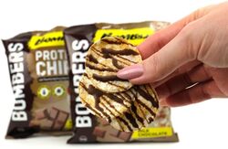 Bombbar Protein Chips Milk Chocolate Flavour 15g Protein Non GMO, Low Carb, 50g Each Pack of 3