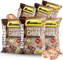 Bombbar Protein Chips Milk Chocolate Flavour 15g Protein Non GMO, Low Carb, 50g Each Pack of 3