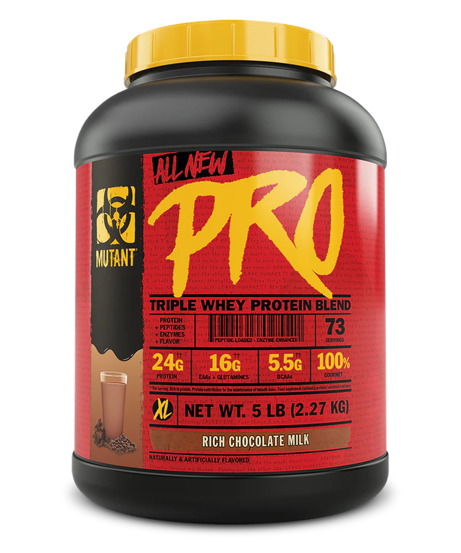 

Mutant Pro, Triple Whey Protein Blend, Rich Chocolate Milk, 5Lbs, 71 Servings