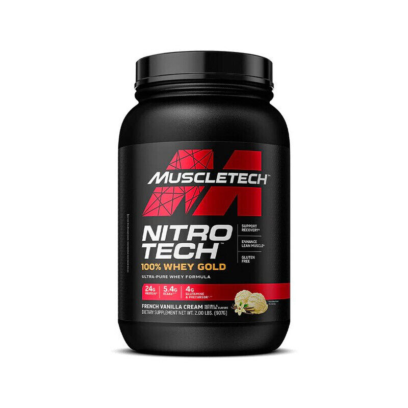 

Muscle Tech Muscletech, Nitrotech, Whey Gold Protein, French Vanilla Cream, 2 LBS, 28 Servings