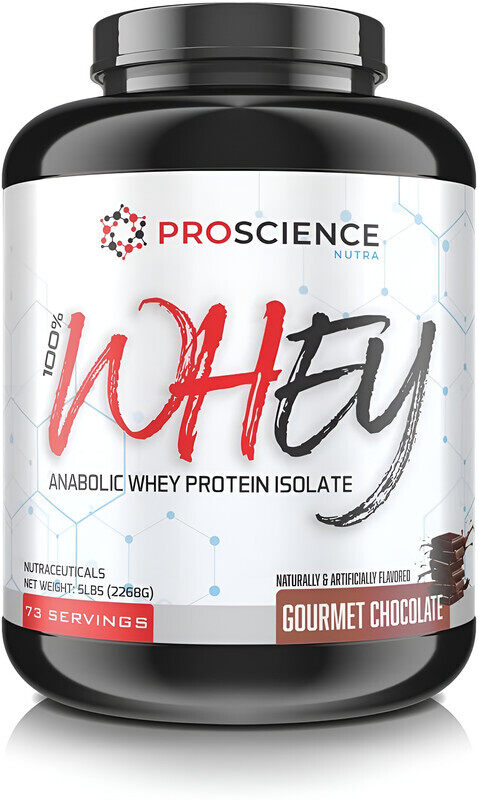 

Pro Science Nutra, Whey Protein Isolate, 5Lbs, Gourmet Chocolate, 73 Servings