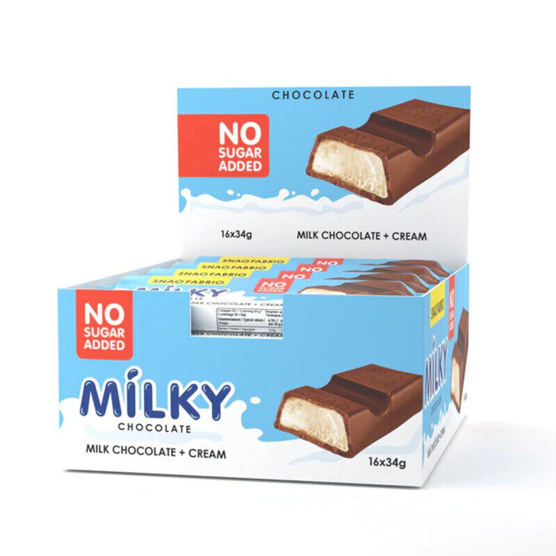 

Snaq Fabriq, Milky Chocolate, Milk Chocolate+Cream, 16x34g