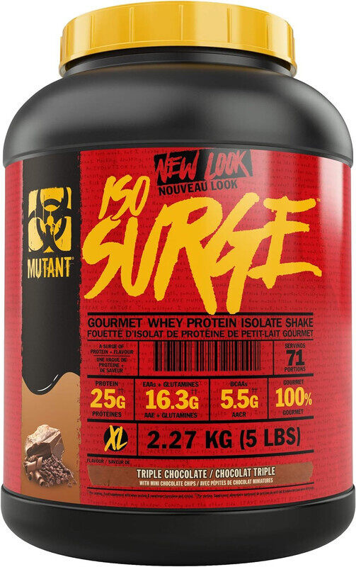 

Mutant, ISO Surge, Whey Protein Isolate, 5Lbs, Triple Chocolate, 71 Servings