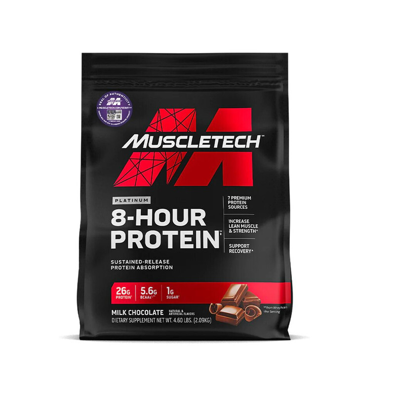 Muscletech, Platinum 8HR Protein, 4.6LB, Milk Chocolate, 50 SV