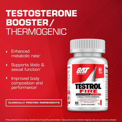 Gat Sport, Testrol Fire, 60 Tabs, 30 Servings