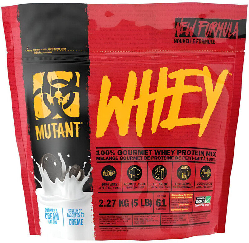 

Mutant, Whey Protein, 5 Lbs, Cookies & Cream, 61 Servings