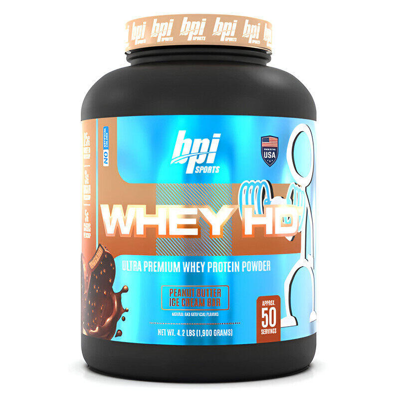 

BPI Sports, Whey HD Protein, Peanut Butter Ice Cream Bar, 4.2 Lbs, 50 Servings