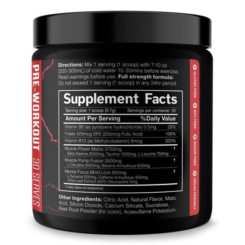 JNX Sports, The Shadow, Pre Workout, Watermelon, 291g, 30 Servings