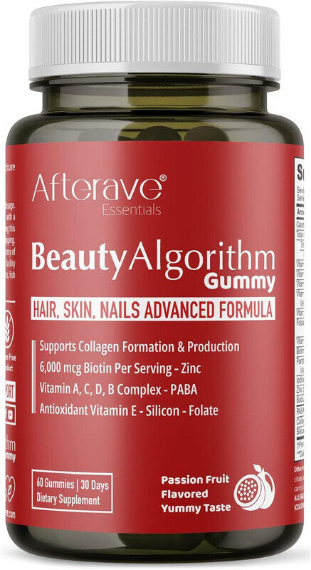 

Afterave Essentials, Beauty Algorithm, Hair, Skin and Nails Formula, Passion Fruit, 60 Gummies, 30 Servings