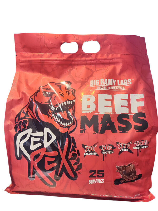 

Big Ramy Labs, Redrex Beef Mass 50g Protein, 10.7Lbs, Chocolate, 25 Servings