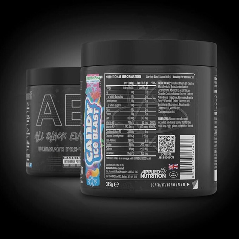 Applied Nutrition, ABE Pre Workout, 375g, Candy Icy Blast, 30 Servings