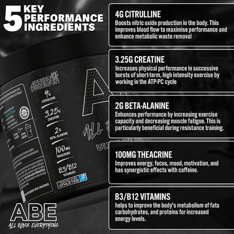 Applied Nutrition, ABE Pre Workout, 375g, Candy Icy Blast, 30 Servings