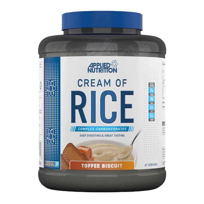 

Applied Nutrition, Cream of Rice, Toffee Biscuit, 2Kg, 67 Servings