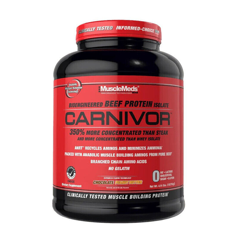 

Muscle Meds Musclemeds, Carnivor Beef Protein Isolate, 4.14 Lbs, Chocolate Peanut Butter, 56 Servings