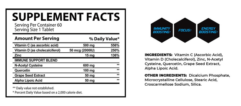 Musclerulz, Immunity Mix, 60 Tabs, 60 Servings