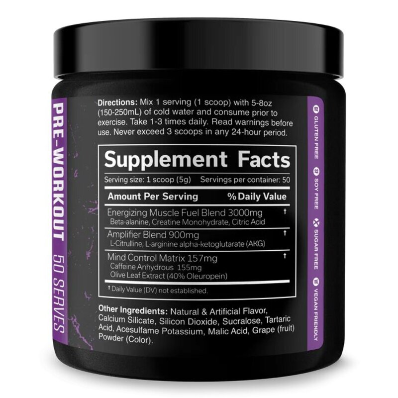 JNX Sports, The Curse, Pre Workout, Dark Grape, 250g, 50 Servings