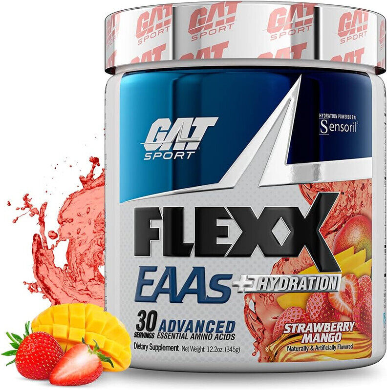 

Gat Sport, Flexx EAAs+Hydration, Strawberry Mango, 355g, 30 Servings