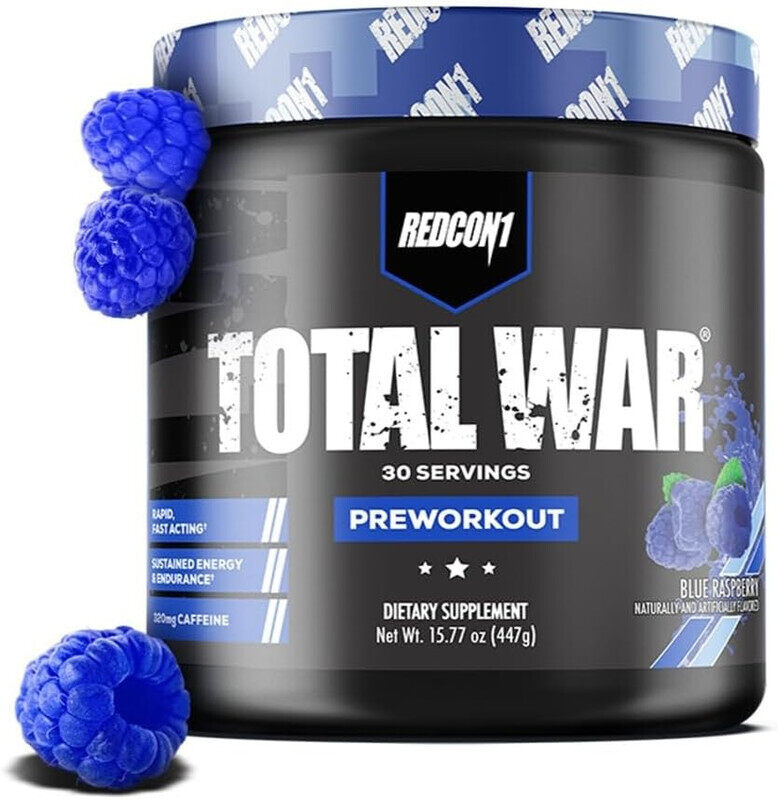 

Redcon 1 Redcon1, Total War, Pre Workout, Blue Raspberry, 435g, 30 Servings