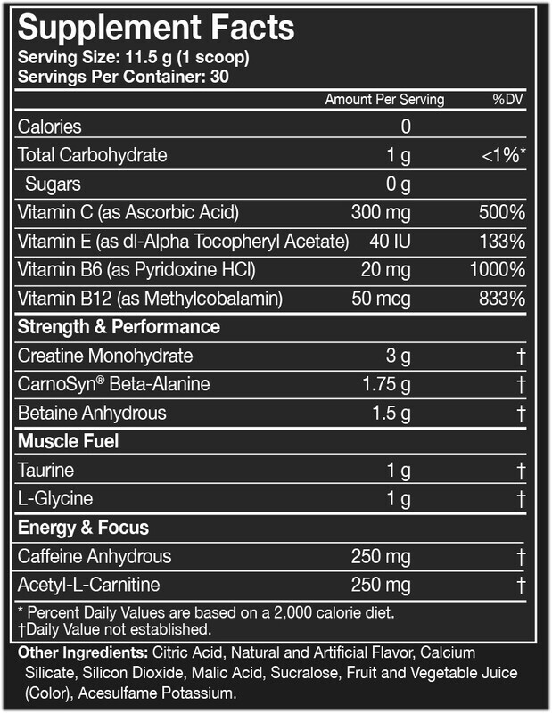 Musclepharm, Assault, Pre Workout, Blue Raspberry, 345g, 30 Servings