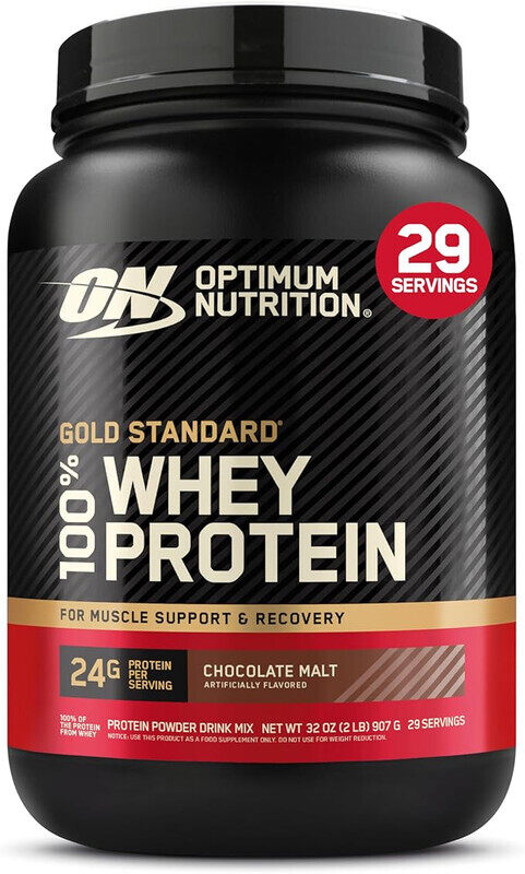 

Optimum Nutrition, 100% Gold Standard Whey, 24g Protein, Chocolate Malt, 2 Lb, 29 Servings