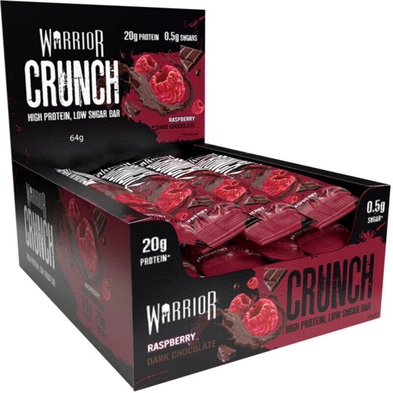 

Warrior Crunch, Protein Bar, Raspberry Dark Chocolate, 12x64g