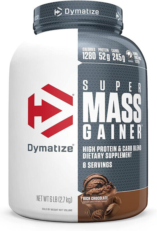 

Dymatize Nutrition Dymatize, Super Mass Gainer, 52g Protein, Rich Chocolate, 6 Lbs, 8 Servings