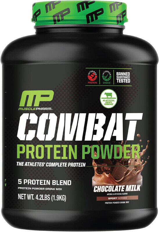 

Musclepharm, Combat Protein Powder, 25g Protein, 4.1Lbs, Chocolate Milk, 52 Servings