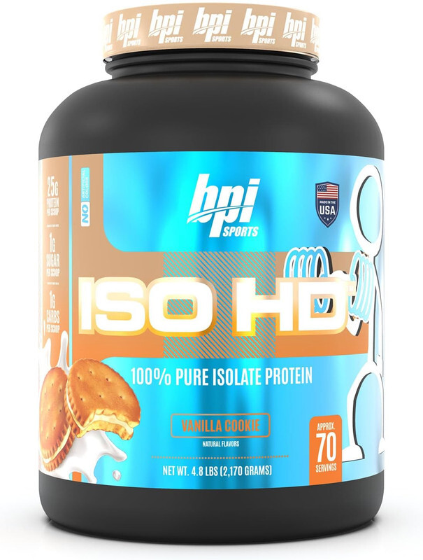 

BPI Sports, ISO HD, Pure Isolate Protein, 4.8Lbs, Vanilla Cookie, 70 Servings