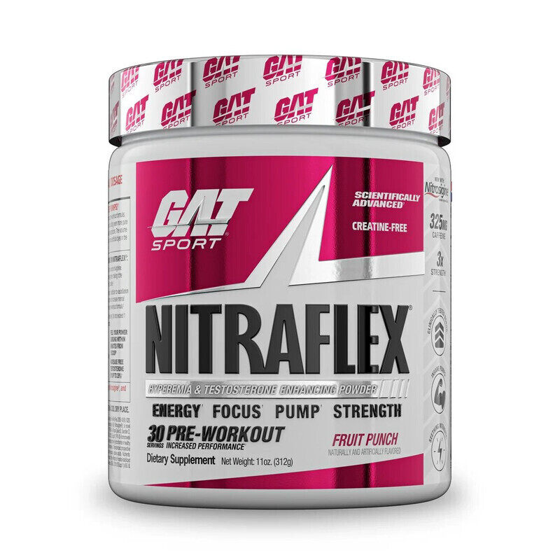 

Gat Sport, Nitraflex, Fruit Punch, 309g, 30 SV