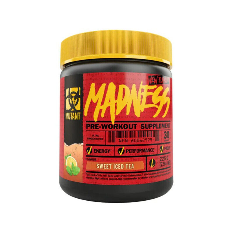 

Mutant, Madness, Pre Workout, Sweet Iced Tea, 225g, 30 Servings