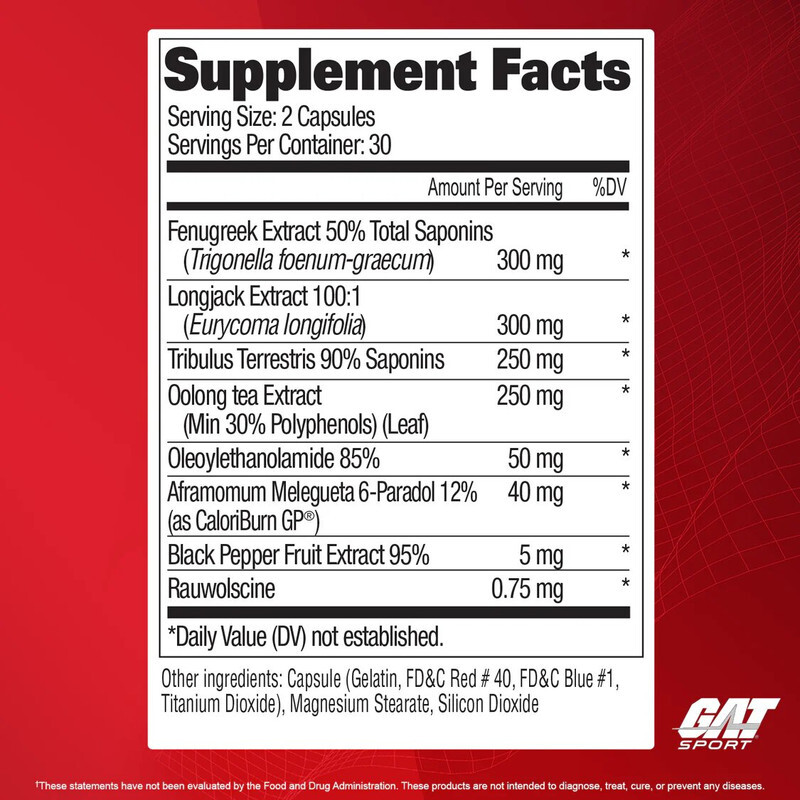 Gat Sport, Testrol Fire, 60 Tabs, 30 Servings