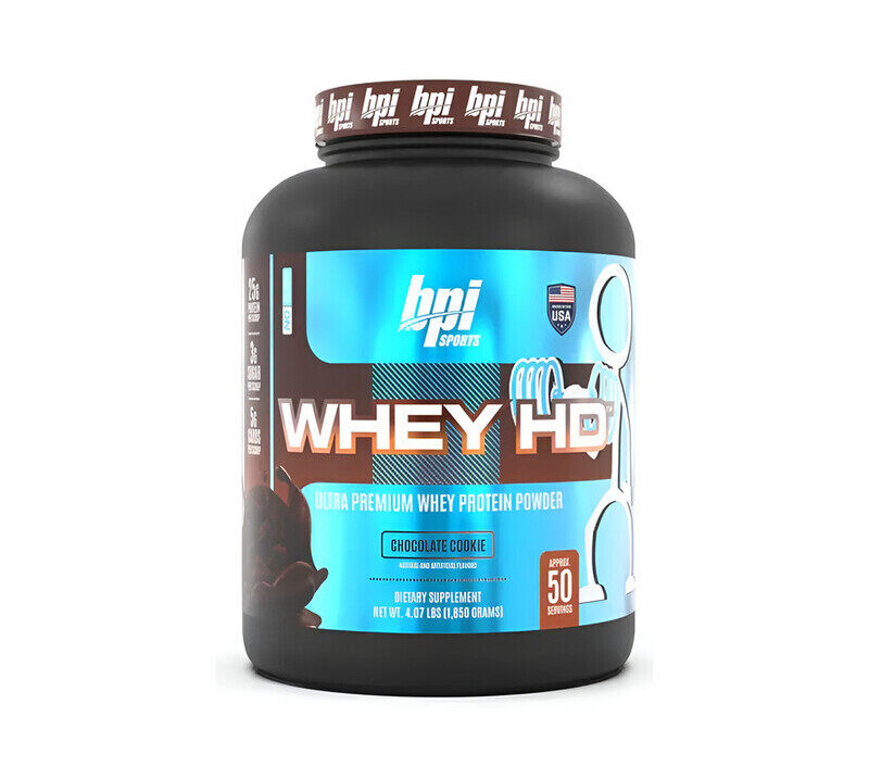 

BPI Sports, Whey HD, Premium Whey 25g Protein, Chocolate Cookie, 4.07 Lbs, 50 Servings