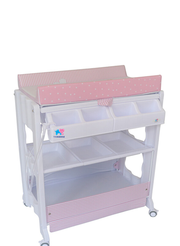 TheKiddoz Girls Changing Table with Bathtub, White