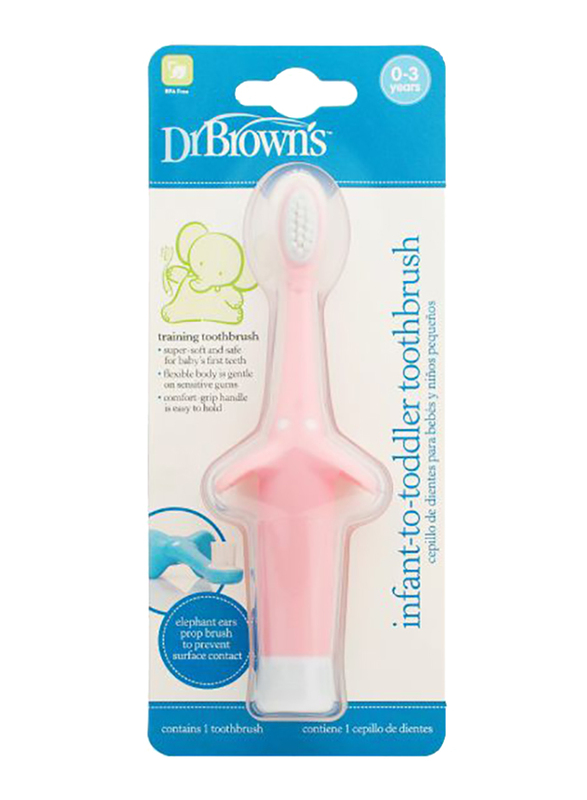 Dr. Browns Infant-to-Toddler Toothbrush for Baby, Pink