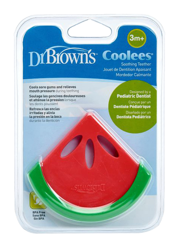 Dr. Browns Soothing Teether, 3+ Months, Watermelon Coolees, Red/Green