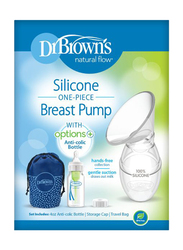 Dr. Browns One-Piece Milkflow Silicone Breast Pump with PP Narrow Options Bottle, 120ml, Clear