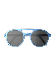 Ki Et La Sun Pizz Full Rim Pilot Sunglasses for Kids, Black Lens, 10-12 Years, Size 6, Blue