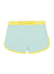 Ki Et La Screech Polyester/Lycra Baby Girl Short, Stripe, Size 3, 18 Months, Yellow/Green/White