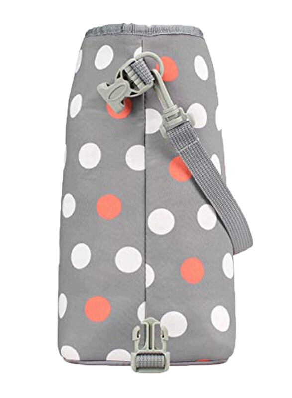 Dr. Browns Bottle Tote Bag, Polka Dots, Grey/White