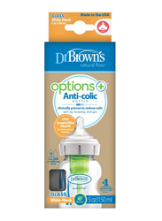 Dr.Browns Options+ Wide Neck Glass Baby Feeding Bottle, 150ml, Clear