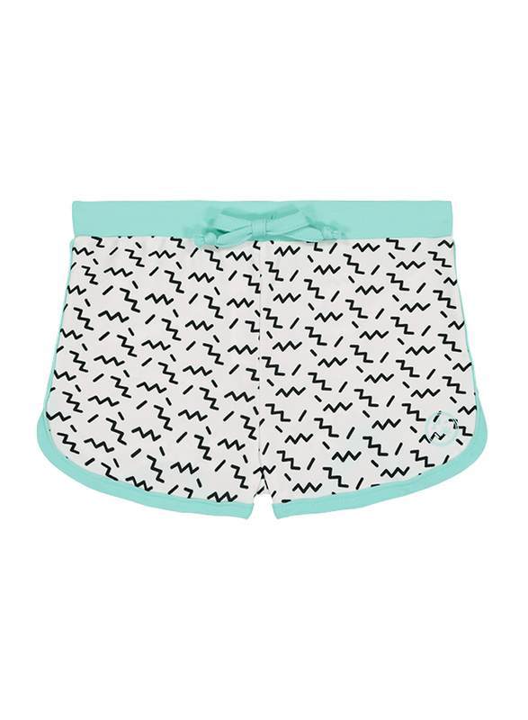 Ki Et La Screech Polyester/Lycra Baby Girl Short, Zigzag, Size 3, 18 Months, Green/White