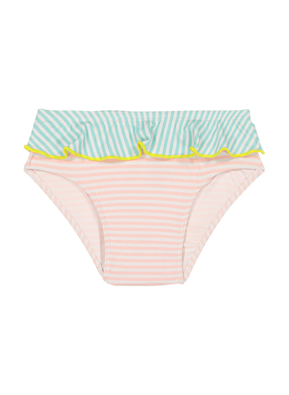 Ki Et La Annette Polyester/Lycra Baby Girl Pantie, Stripe, Size 2, 12 Months, Green/Orange/White