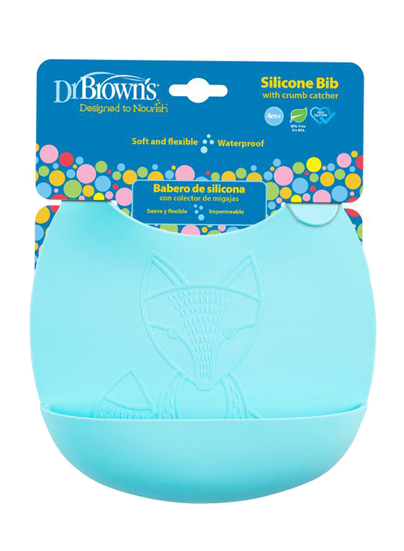 Dr. Browns Silicone Bib, 4+ Months, Turquoise