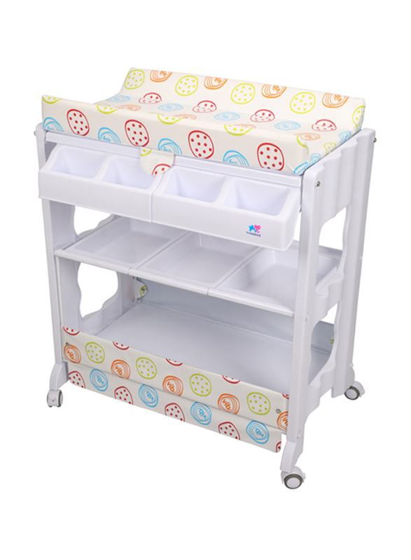 TheKiddoz Changing Table with Bathtub, White