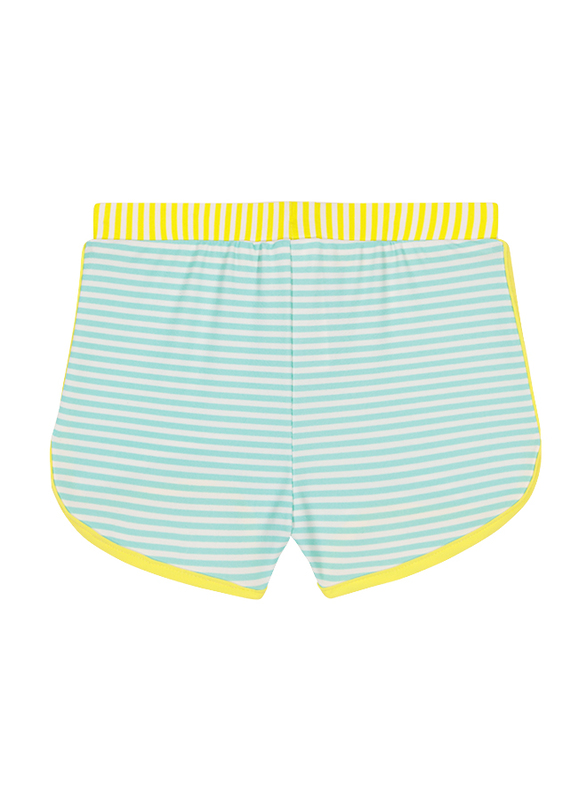 Ki Et La Screech Polyester/Lycra Baby Girl Short, Stripe, Size 3, 18 Months, Yellow/Green/White